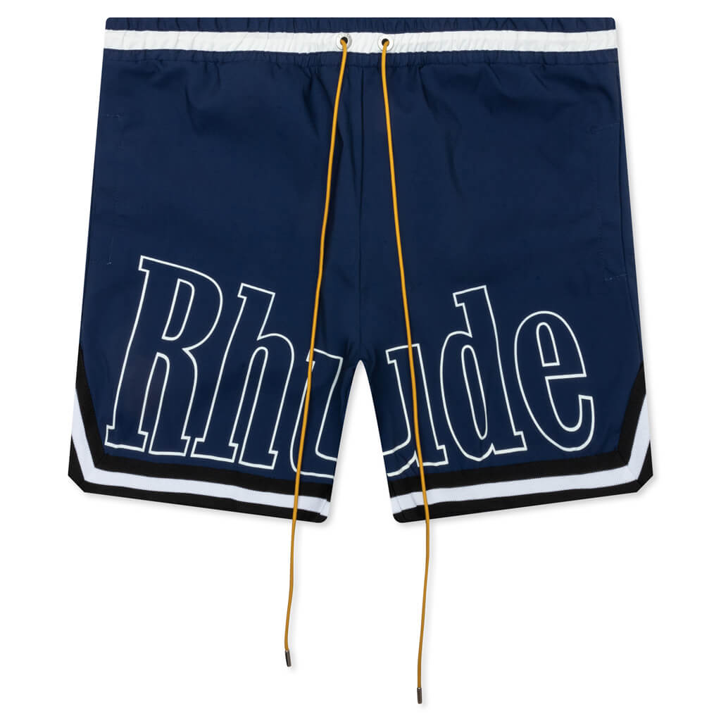 Basketball Logo Swim Short - Blue/Black/White