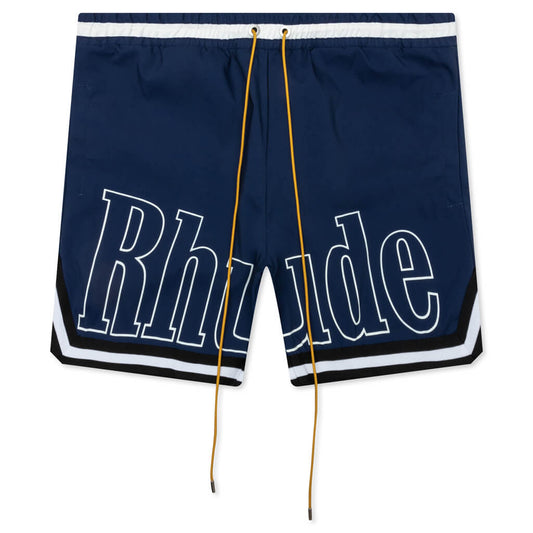 Basketball Logo Swim Short - Blue/Black/White