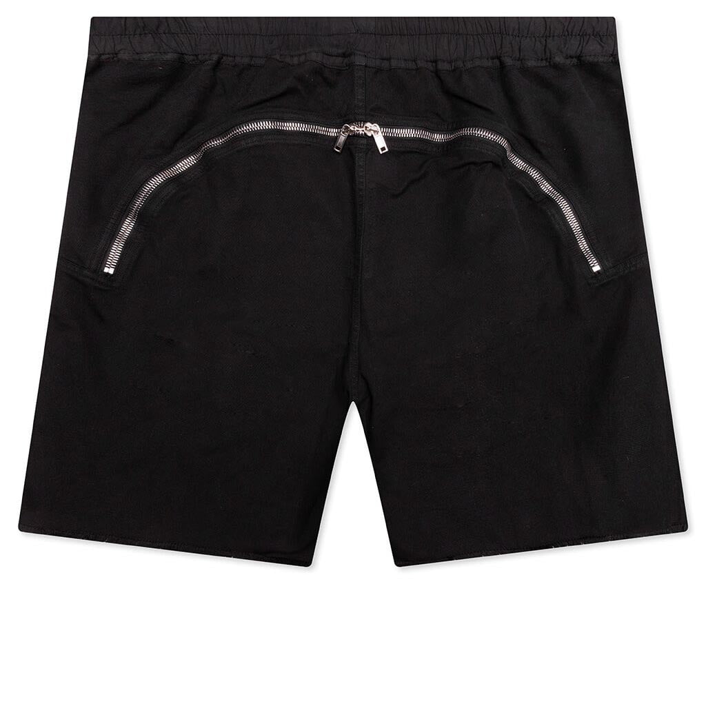 Butt Zipp Long Boxer Shorts - Black