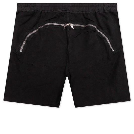Butt Zipp Long Boxer Shorts - Black