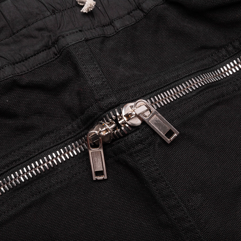 Butt Zipp Long Boxer Shorts - Black