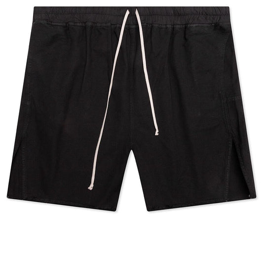 Butt Zipp Long Boxer Shorts - Black