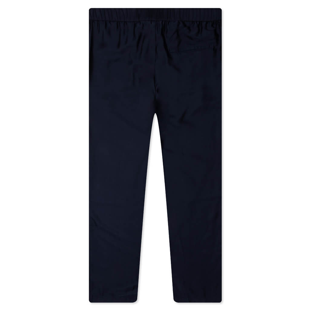 Silk Floral Jacquard Pants - Navy