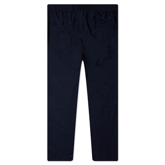 Silk Floral Jacquard Pants - Navy