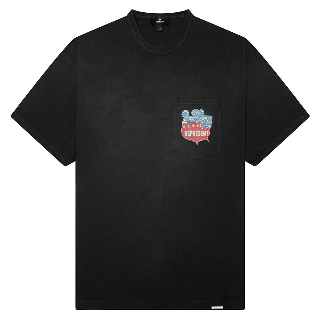 Represent x Beach Boys Americas Band T-Shirt - Stained Black