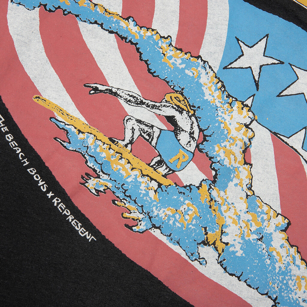 Represent x Beach Boys Americas Band T-Shirt - Stained Black