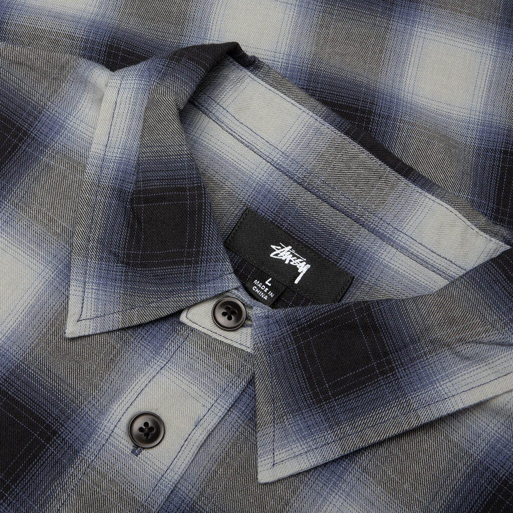 Beach Ombre Plaid Shirt - Black