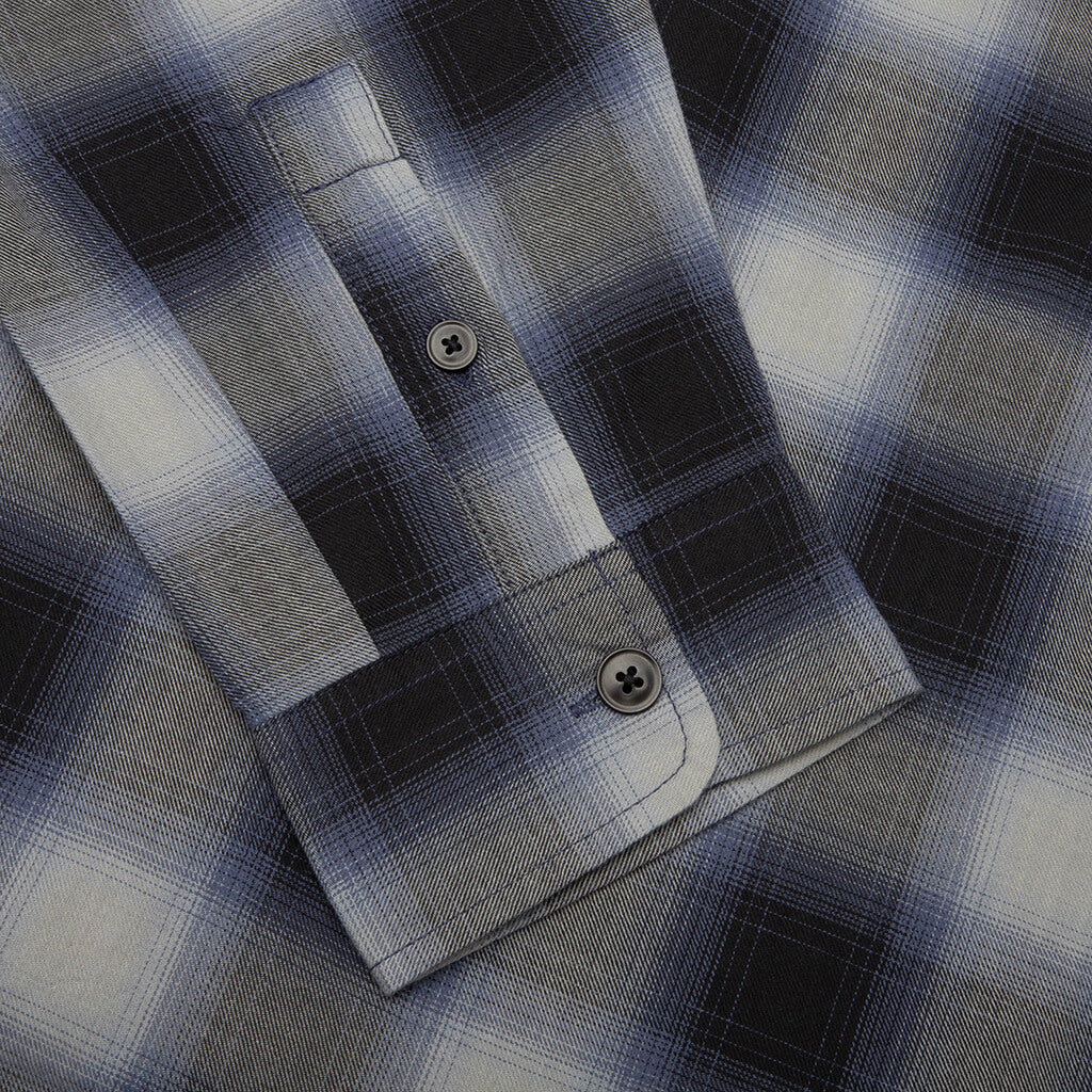 Beach Ombre Plaid Shirt - Black