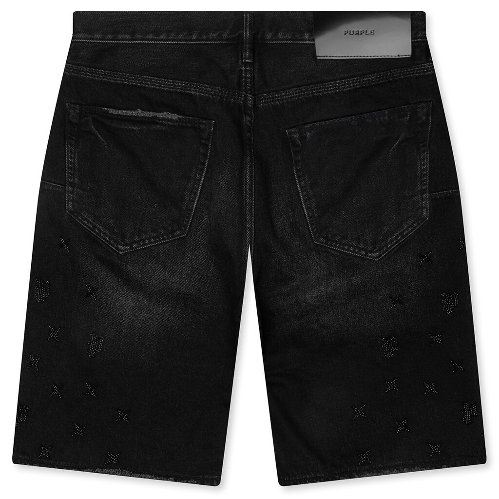 Beaded Monogram Shorts - Black