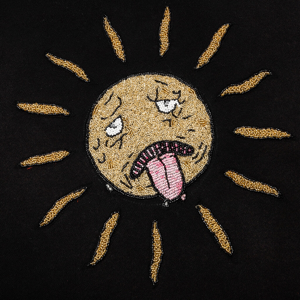 Beaded Sun Crewneck - Worn Black