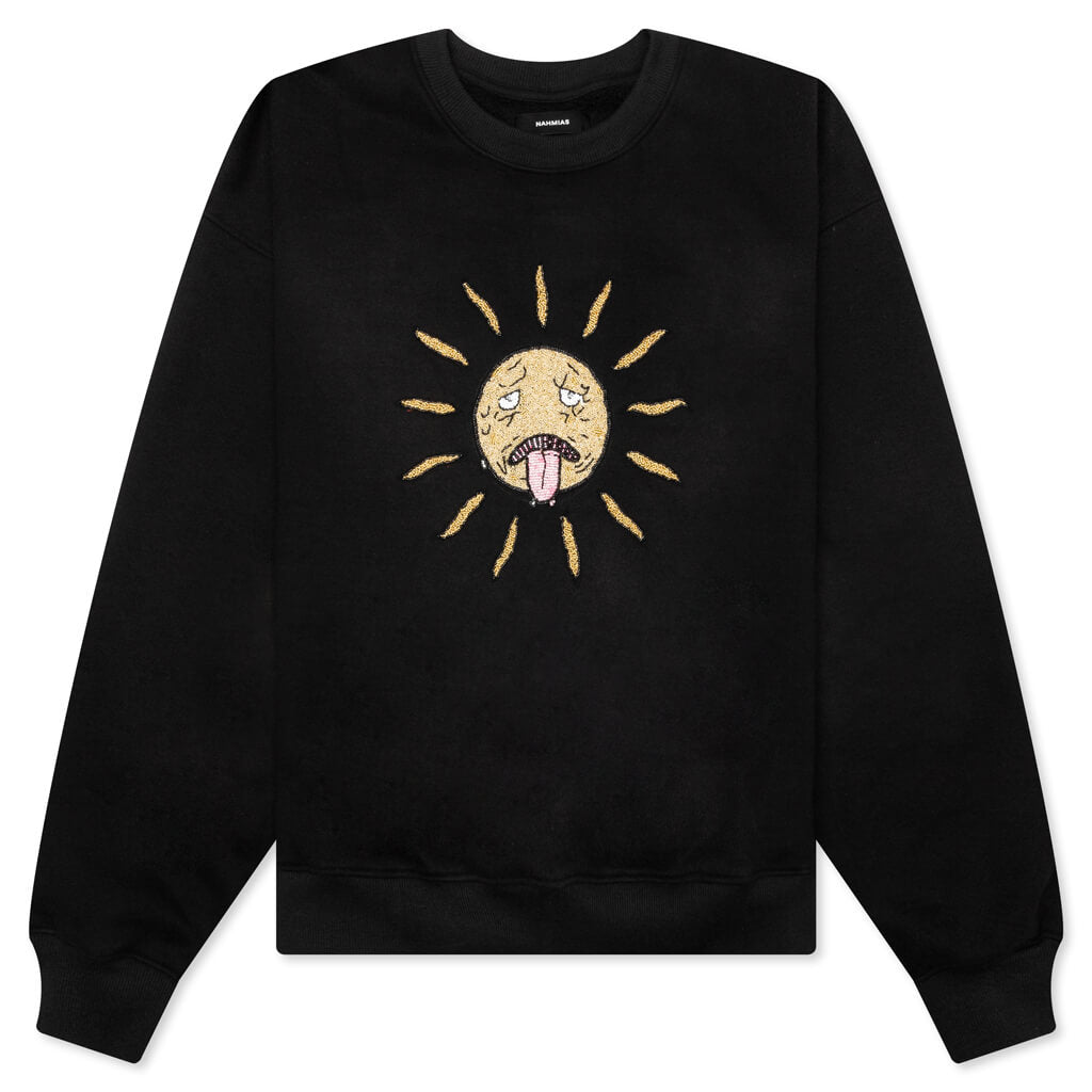 Beaded Sun Crewneck - Worn Black