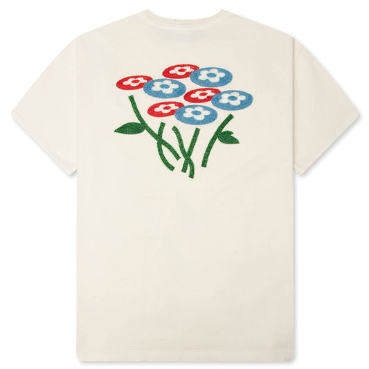 Beads Classic Flower Tee -  Washed Cream