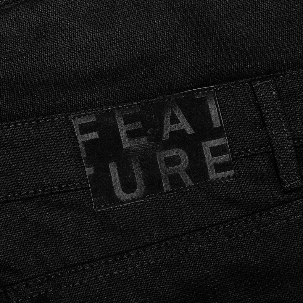 Berry Wide Denim Short - Jet Black