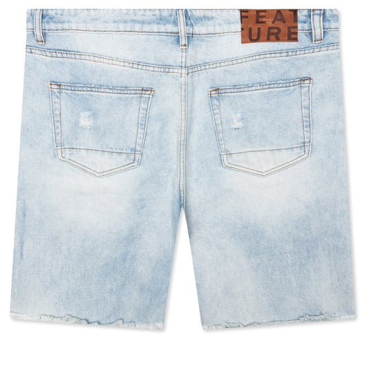 Berry Wide Denim Short - Vintage Light Blue