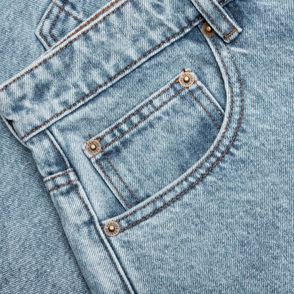 Berry Wide Denim Short - Washed Medium Blue