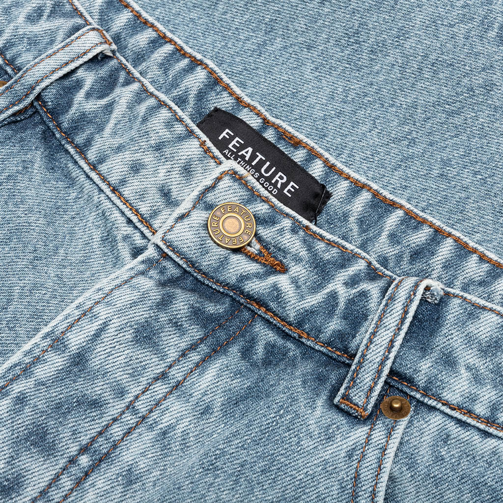 Berry Wide Denim Short - Washed Medium Blue