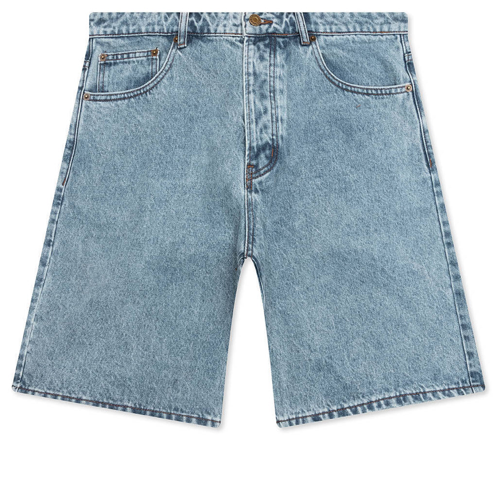 Berry Wide Denim Short - Washed Medium Blue