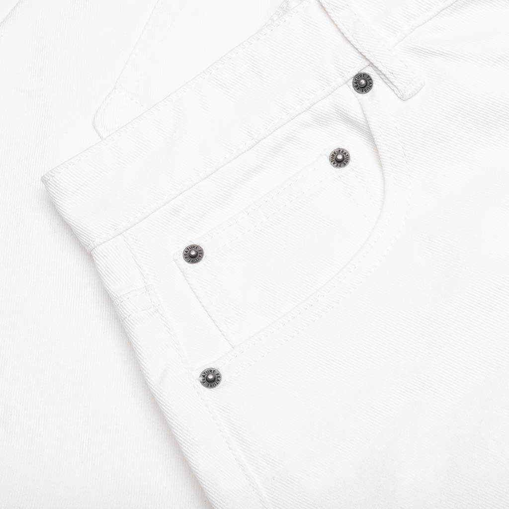 Berry Wide Denim Short - Washed White