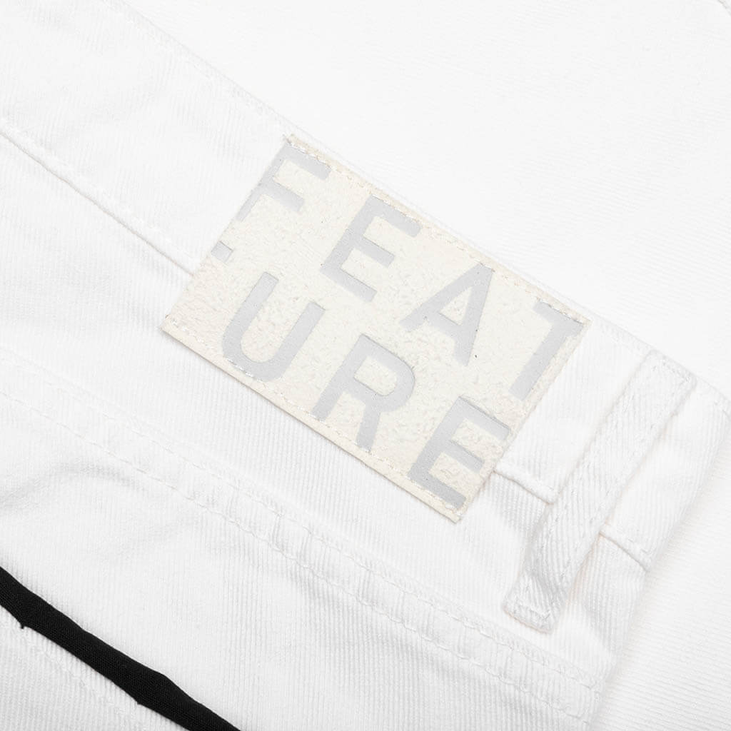Berry Wide Denim Short - Washed White