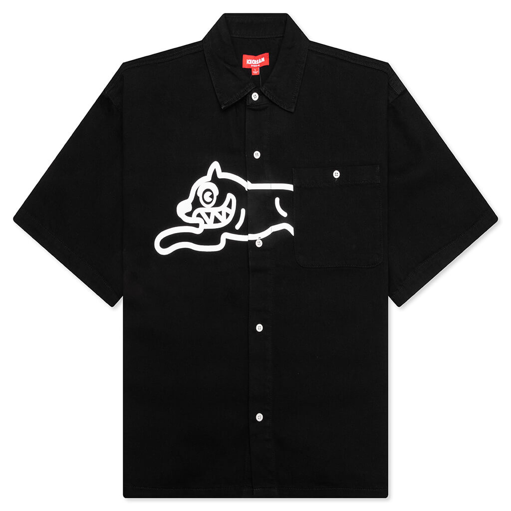 Black Dog S/S Cropped Fit Woven Shirt - Black Caramel