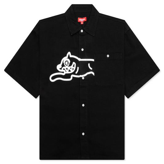 Black Dog S/S Cropped Fit Woven Shirt - Black Caramel