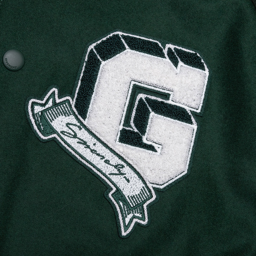 College Varsity Wool Jacket - Dark Green