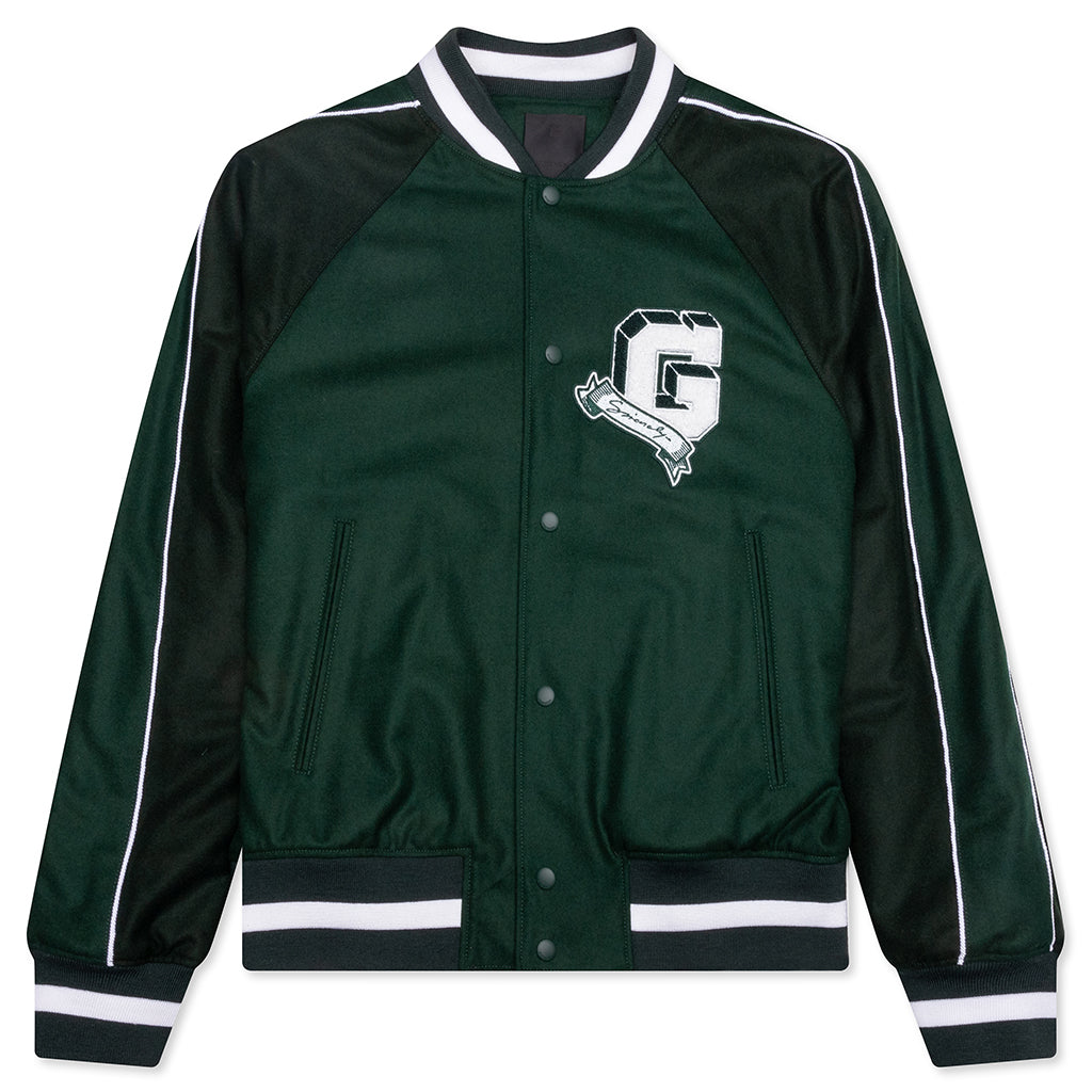 College Varsity Wool Jacket - Dark Green