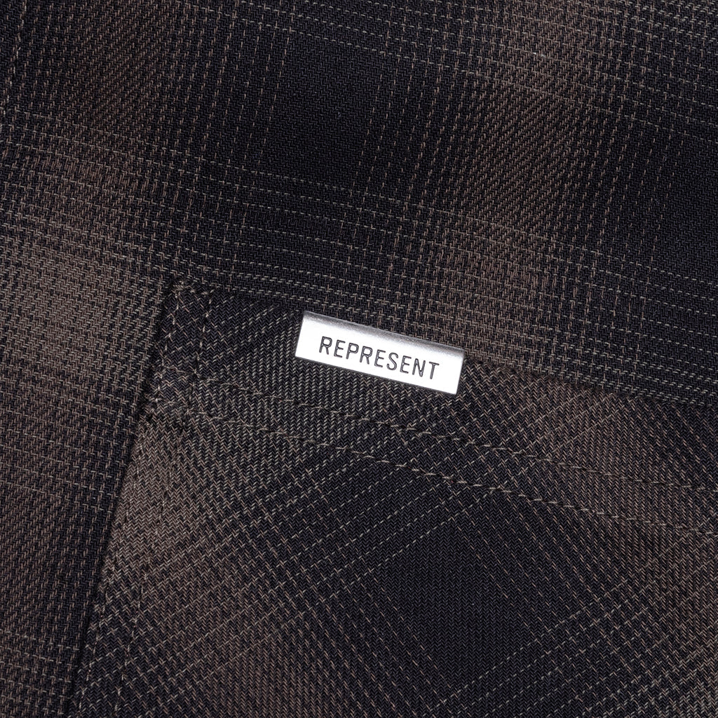 Bonded Reversible Check Shirt - Nero