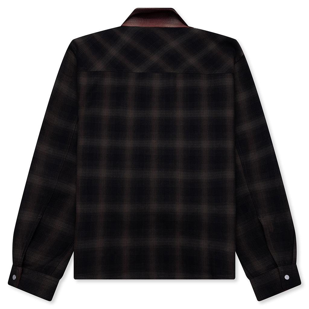 Bonded Reversible Check Shirt - Nero