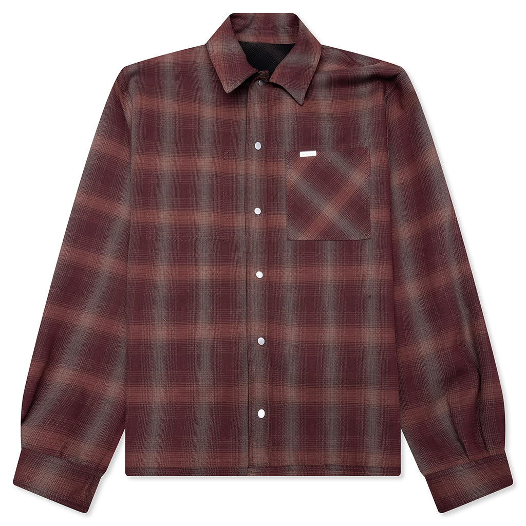 Bonded Reversible Check Shirt - Nero