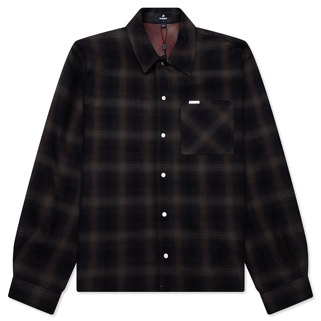 Bonded Reversible Check Shirt - Nero