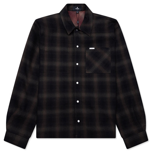 Bonded Reversible Check Shirt - Nero
