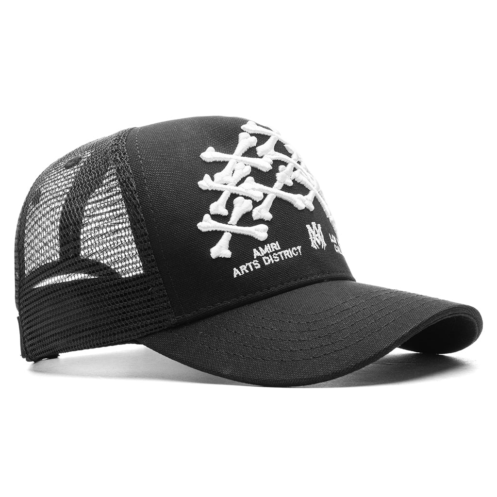 Bones Stacked Trucker Hat - Black