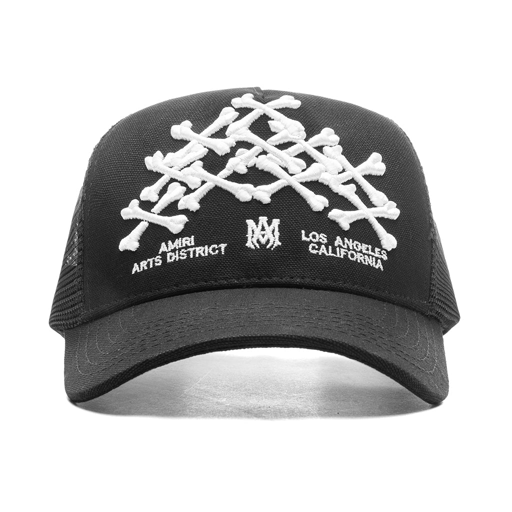 Bones Stacked Trucker Hat - Black