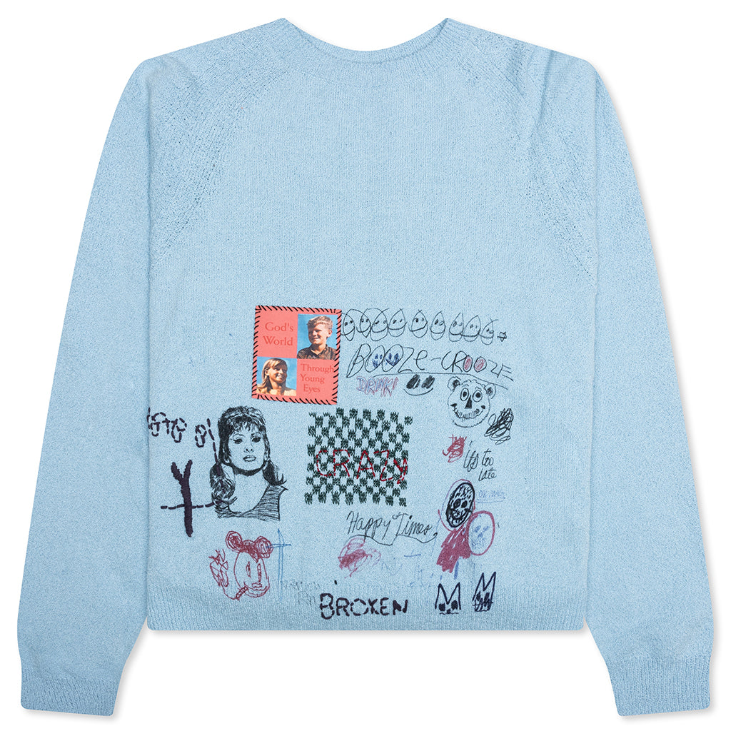 Booze Crooze Knit Sweater - Baby Blue