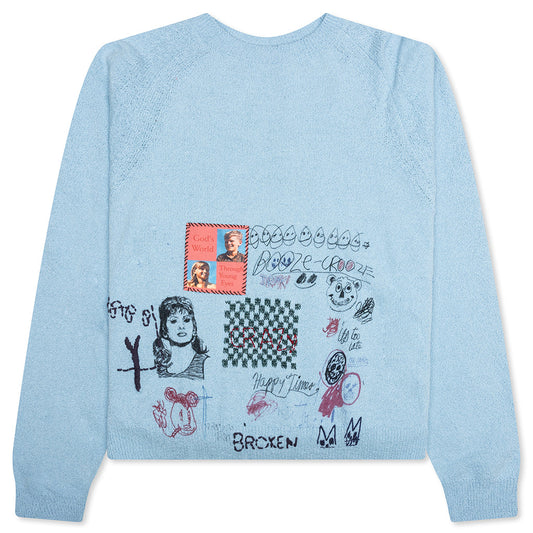 Booze Crooze Knit Sweater - Baby Blue