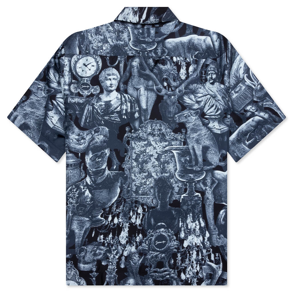 Silk Shirt with Hubert Objects Print - Black/Navy