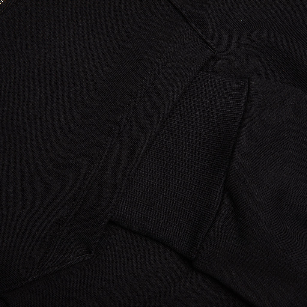Fleece Zipped Hoodie with Hubert Objects Print- Black