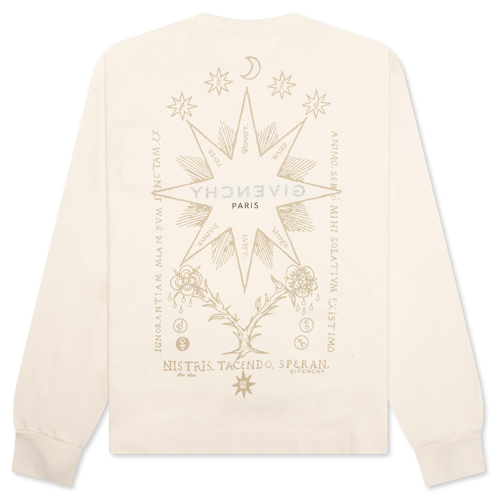 Boxy Fit Tarot Long Sleeve T-Shirt - Ivory