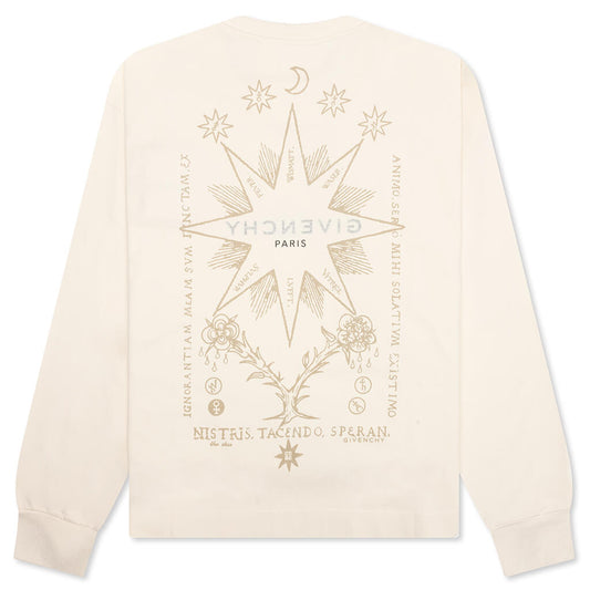 Boxy Fit Tarot Long Sleeve T-Shirt - Ivory