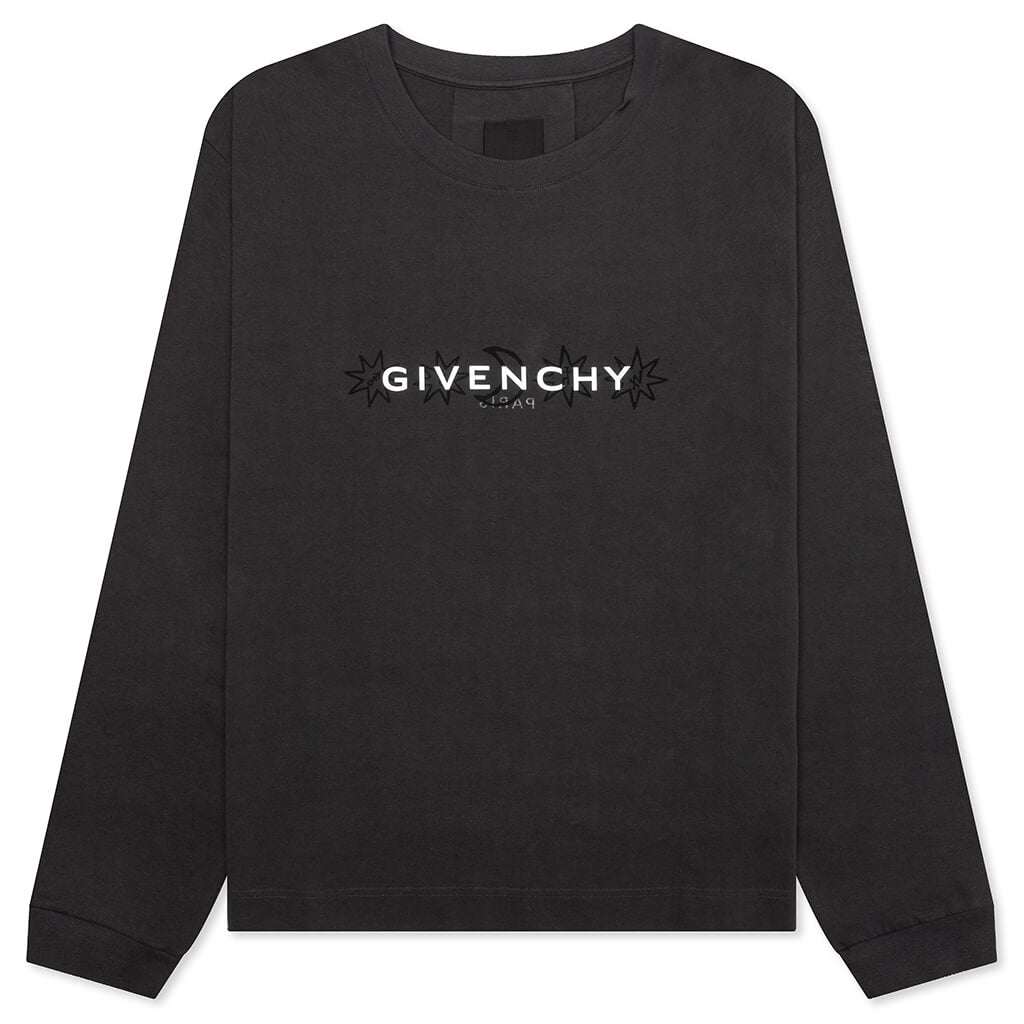 Tarot Print Boxy Fit Long Sleeve T-Shirt - Rosewood