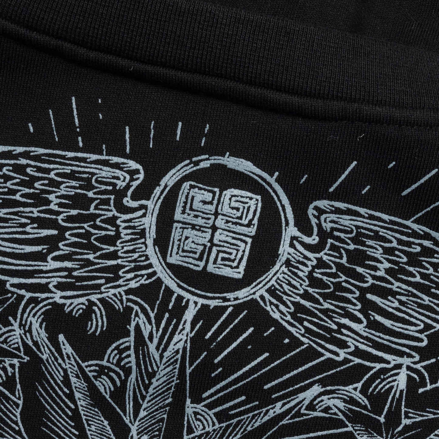 Tarot Print Boxy Fit Long Sleeve T-Shirt - Black