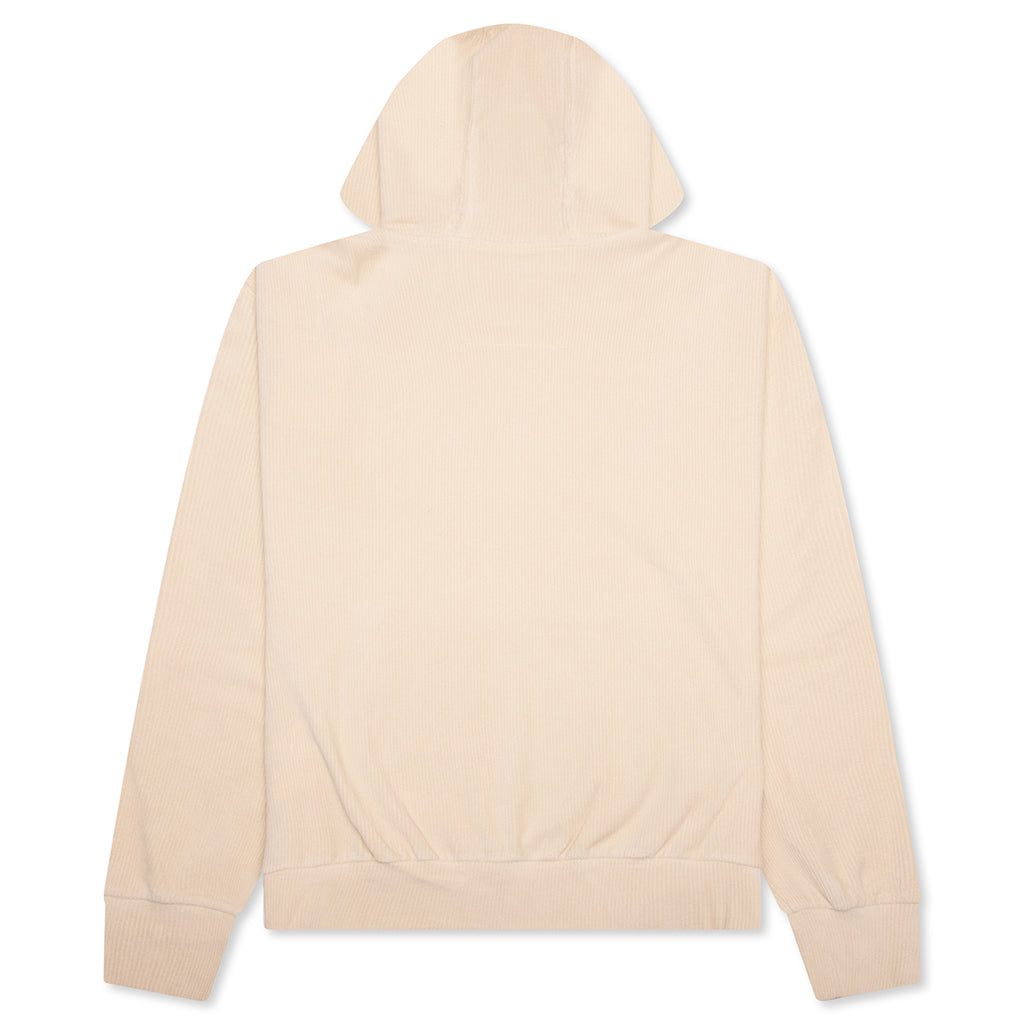 Boxy Fit Velvet Sweatshirt With Pocket Base - Clay