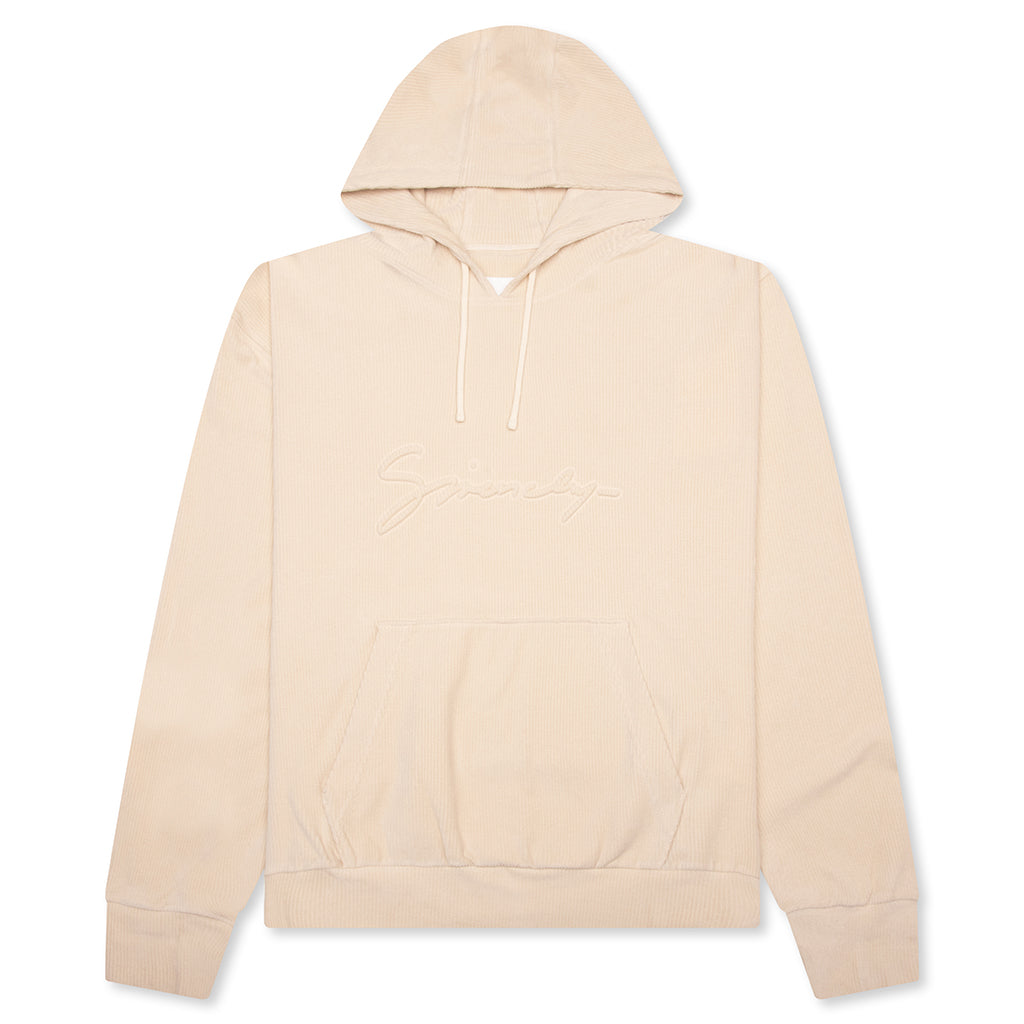 Boxy Fit Velvet Sweatshirt With Pocket Base - Clay