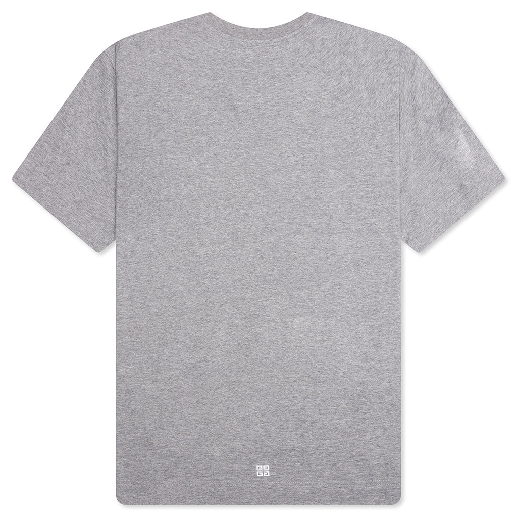 GVCY Floral Printed Crewneck T-Shirt - Light Grey Melange