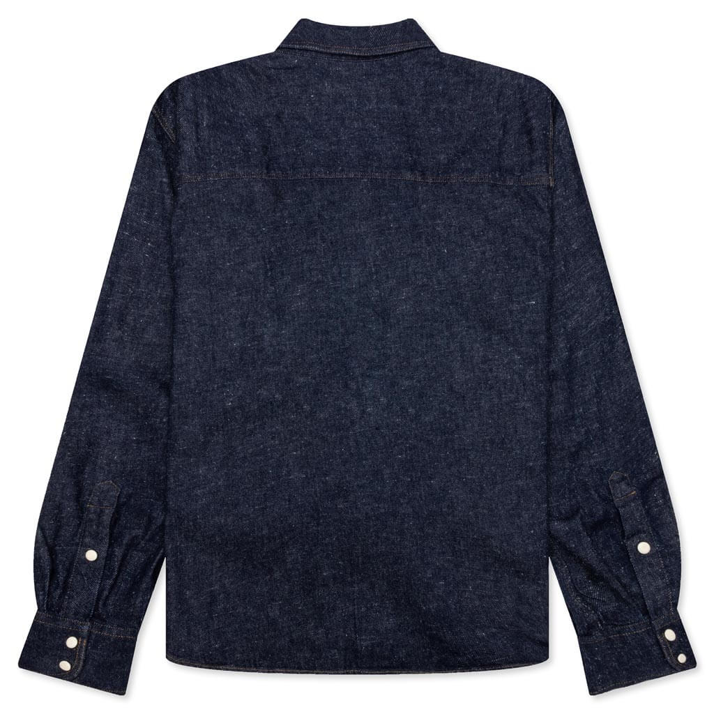 Boxy Western Denim L/S Shirt - Dark Denim