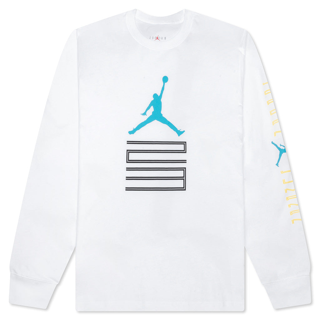 Brooklyn AJ11 Graphic L/S Tee - White
