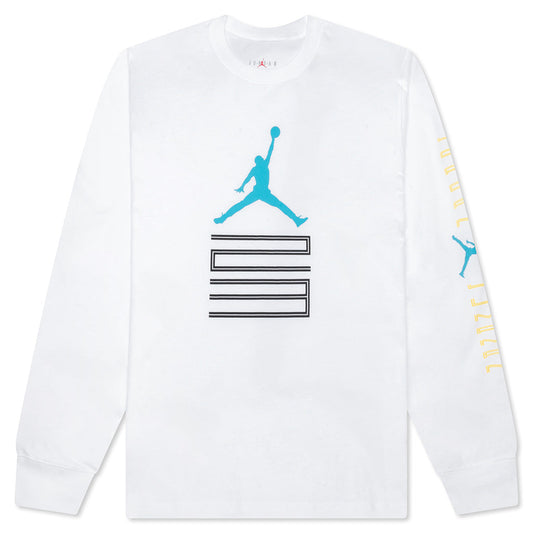 Brooklyn AJ11 Graphic L/S Tee - White