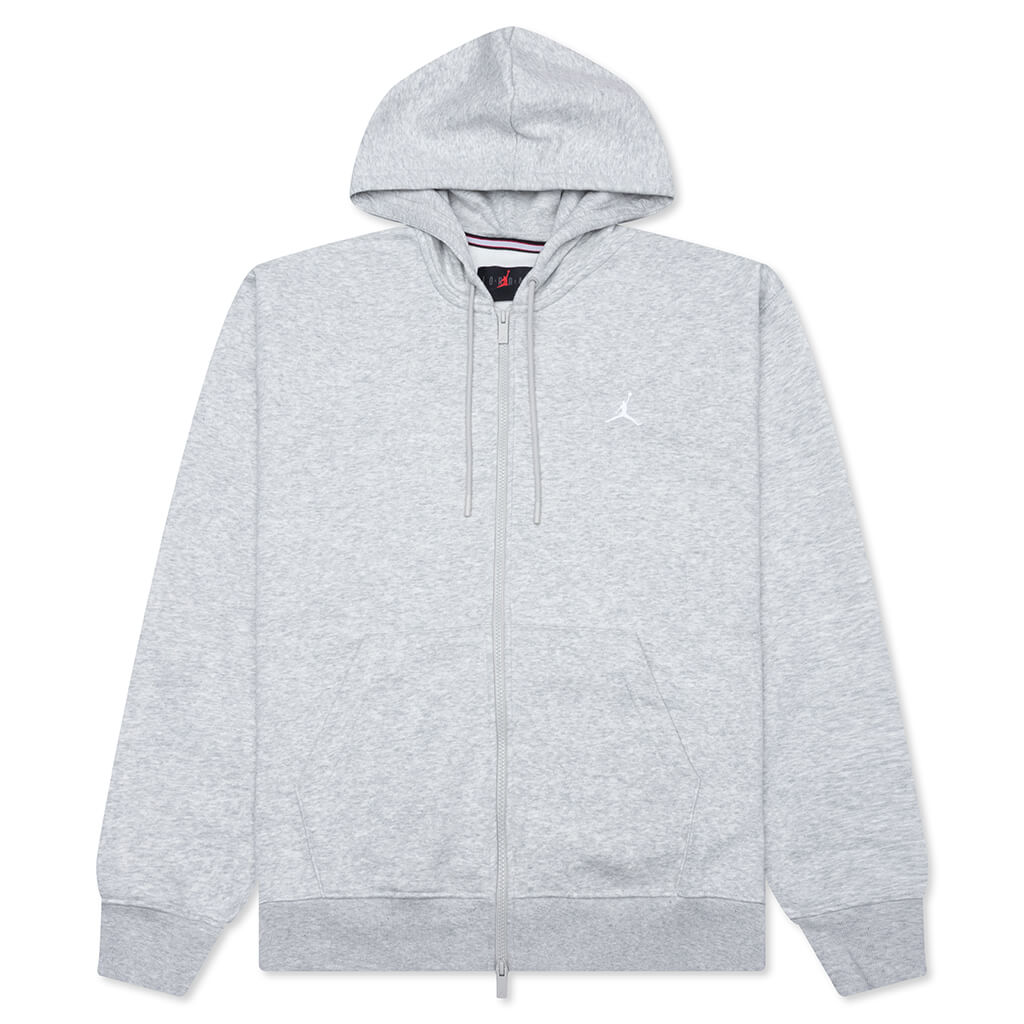 Brooklyn Fleece Full-Zip Hoodie - Grey Heather/White
