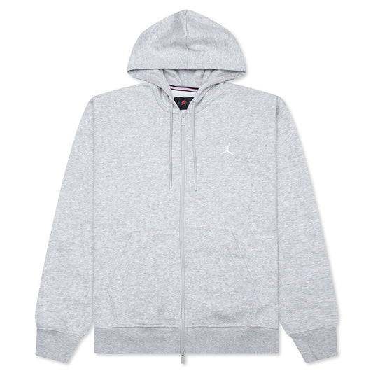 Brooklyn Fleece Full-Zip Hoodie - Grey Heather/White